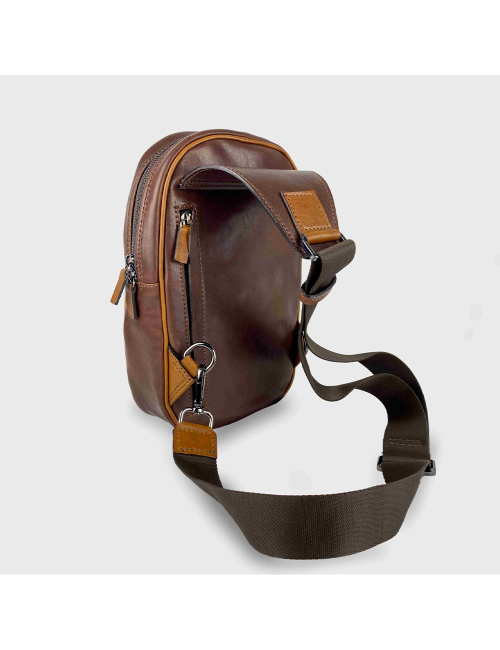 Genuine leather sling bag -...