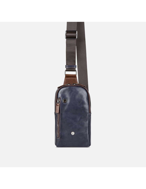 Genuine leather sling bag -...