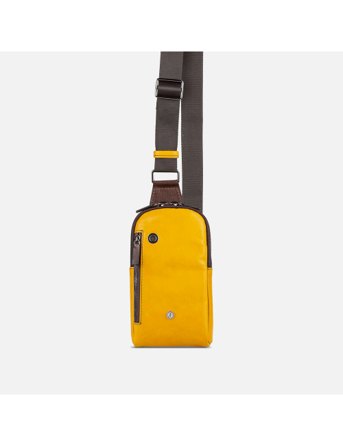 Genuine leather sling bag -...
