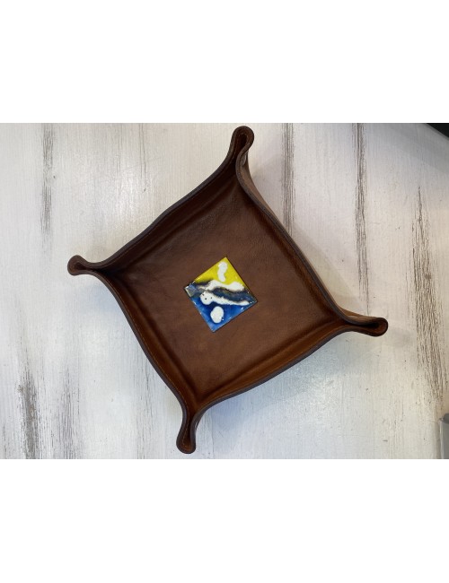 Genuine leather valet tray...