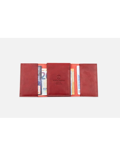Porta carte in vera pelle -...