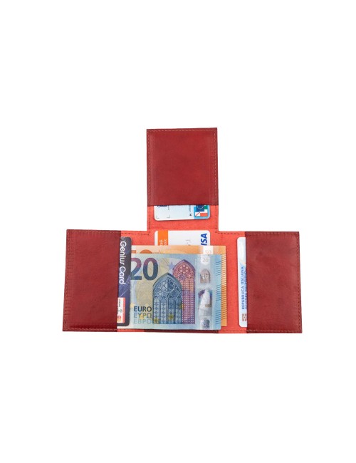 Porta carte in vera pelle -...
